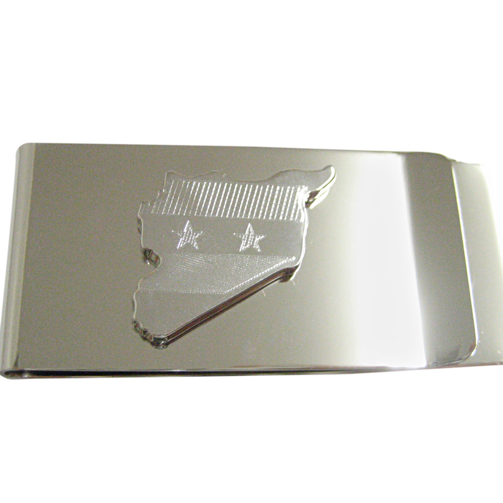 Syria Map Shape and Flag Design Money Clip